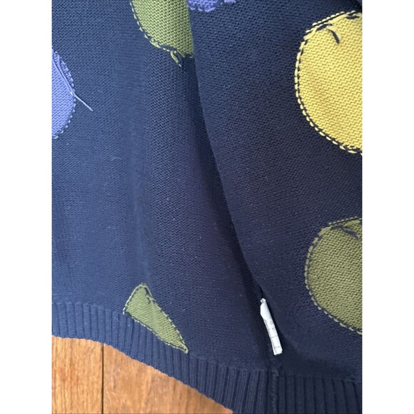 VTG Esprit Sport Navy Blue Polka Dot Button-Down Cardigan Sweater - 80s, Size L - Picture 4 of 7